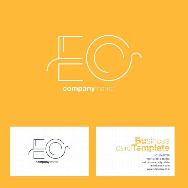 EQ harf Logo kartvizit — Stok Vektör