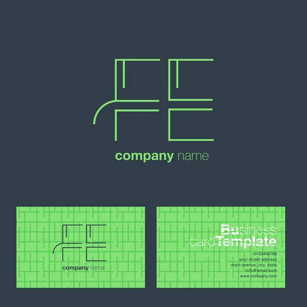 FE betűk logót Cégkártya — Stock Vector