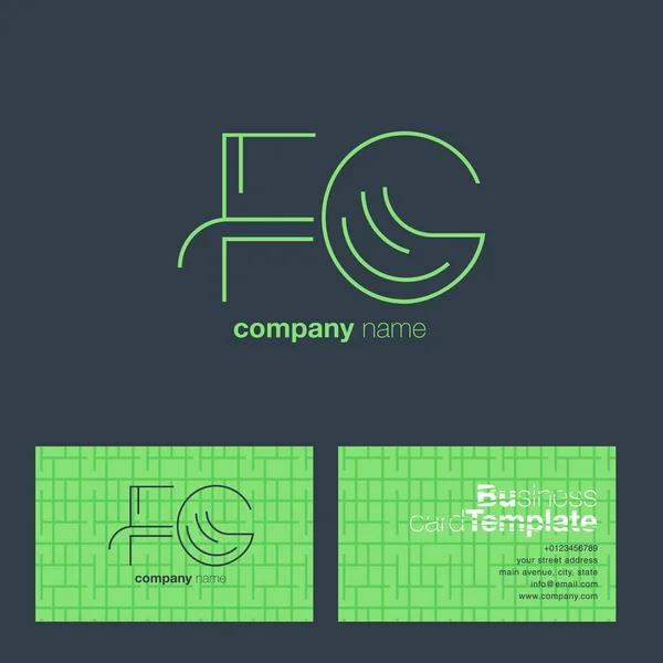 Fg buchstaben logo visitenkarte — Stockvektor