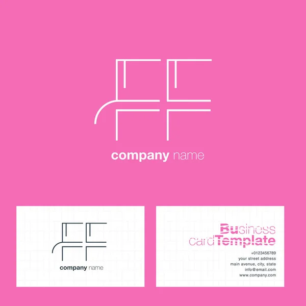 FF Cartas Logo Tarjeta de visita — Vector de stock