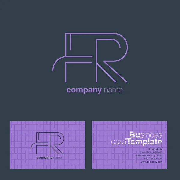FR Letters Logo Business Card — Stock Vector