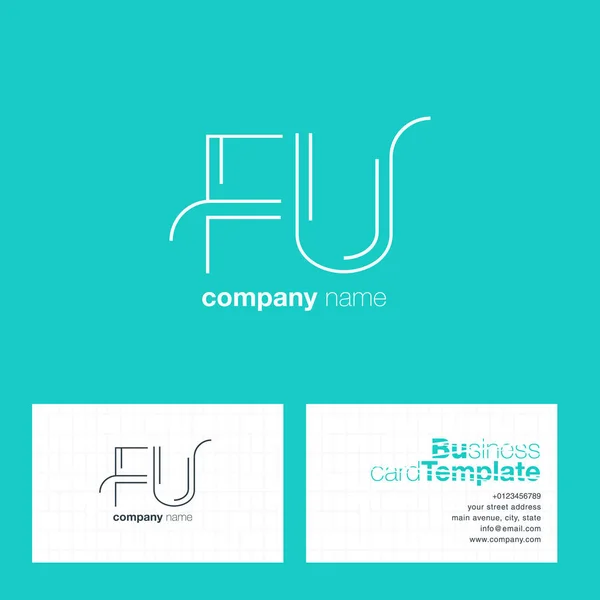 FU Листи Логотип Візитка — стоковий вектор
