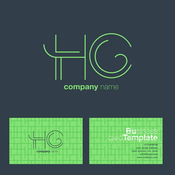 HC betűkkel embléma névjegykártya — Stock Vector
