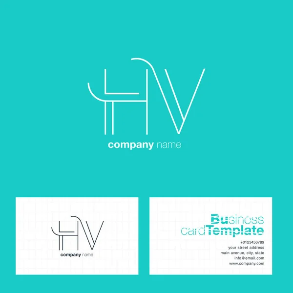 HV betűkkel embléma névjegykártya — Stock Vector