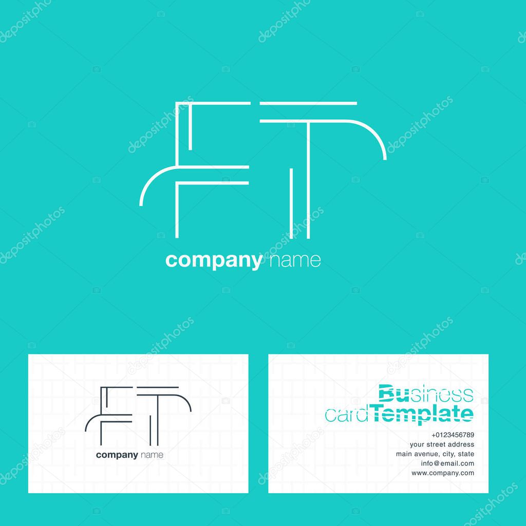 FT Letters Logo Business Card