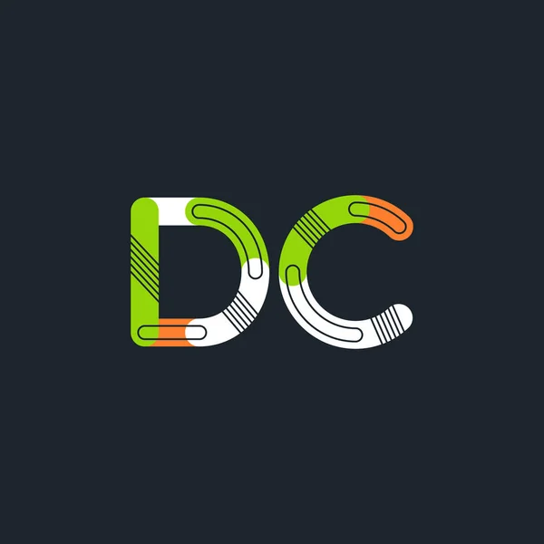 DC ansluten bokstäver logotyp — Stock vektor