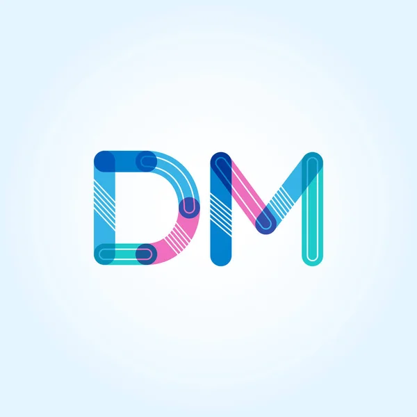 DM letras conectadas logo — Vector de stock