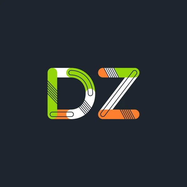 DZ letras conectadas logotipo — Vetor de Stock