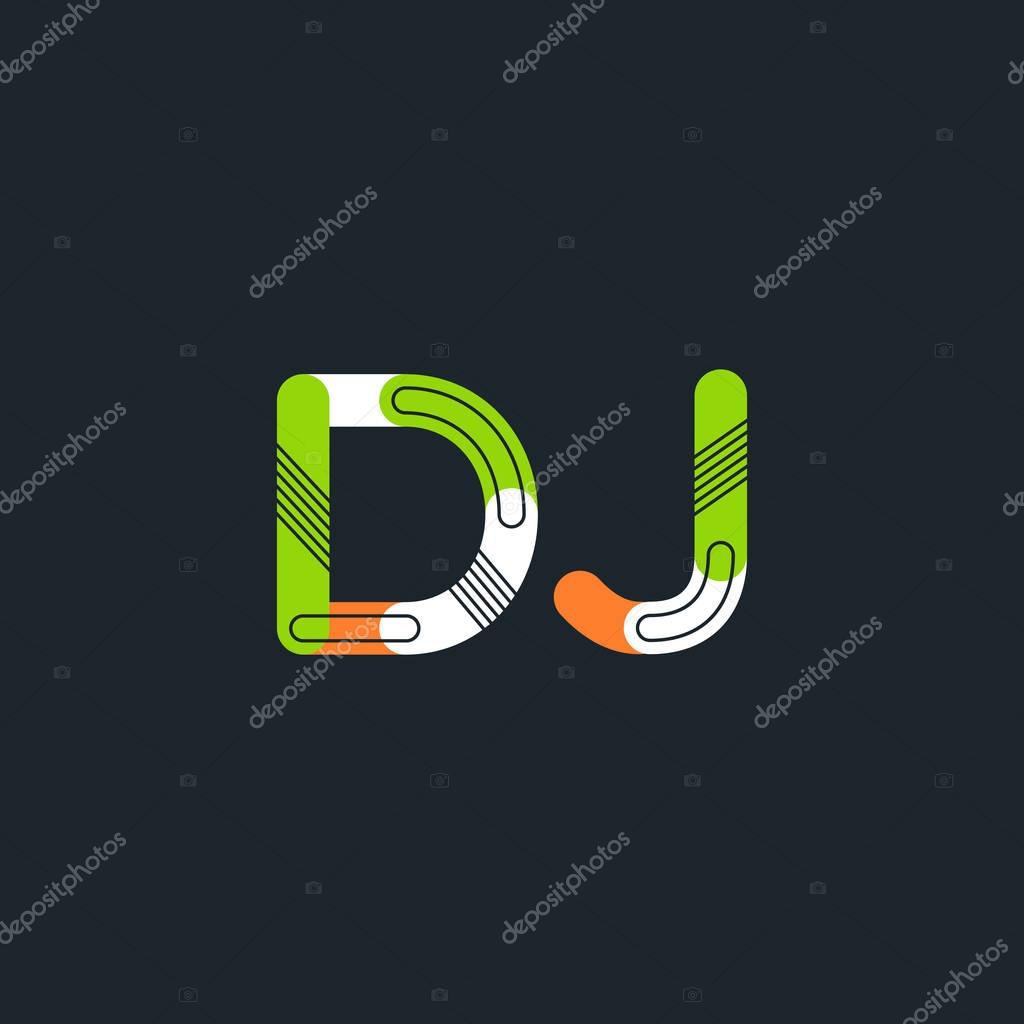 DJ connected letters Company Logo template. Vector illustration, corporate identity