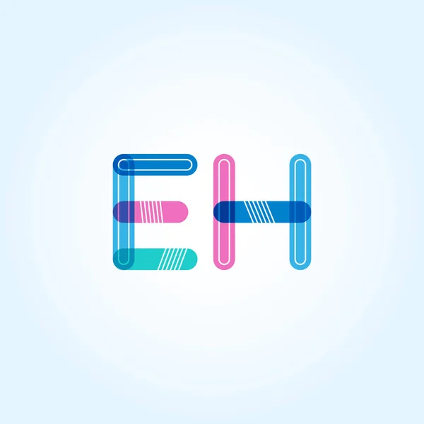 Logo delle lettere collegate EH — Vettoriale Stock