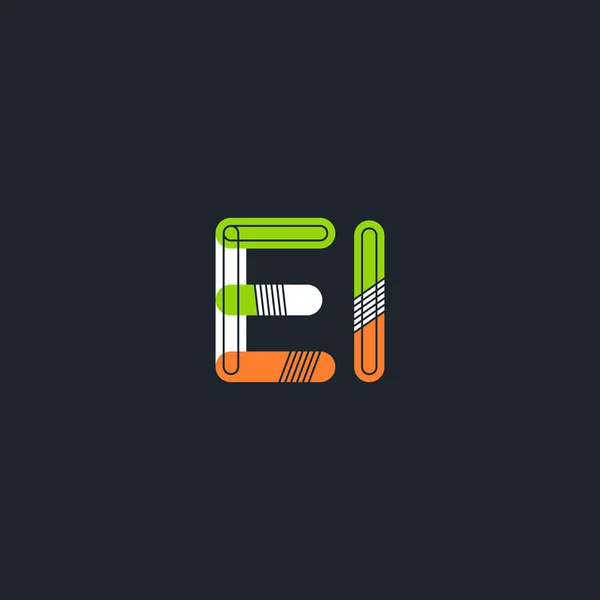 Logo de letras conectadas EI — Vector de stock