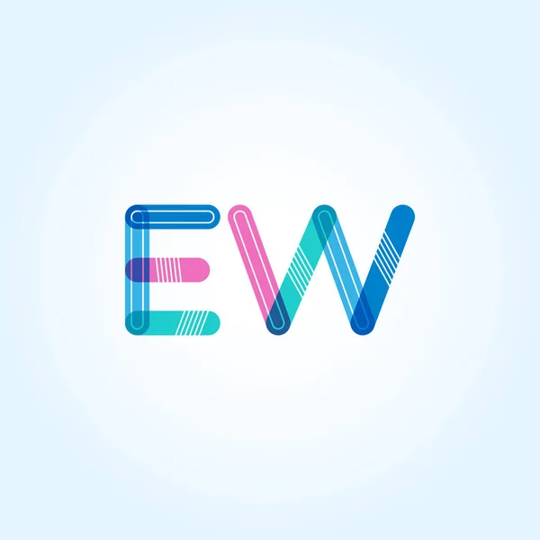 Logo huruf tersambung EW - Stok Vektor