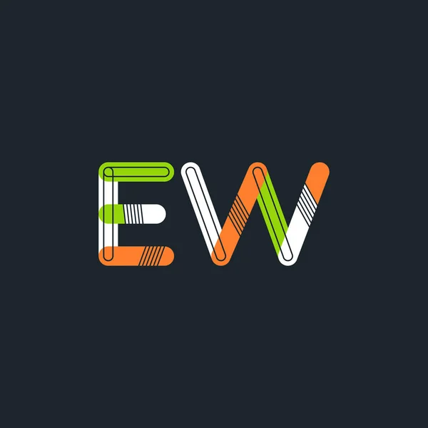 Logo huruf tersambung EW - Stok Vektor