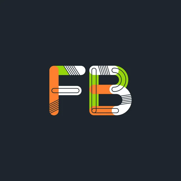 Fb letras conectadas logotipo —  Vetores de Stock