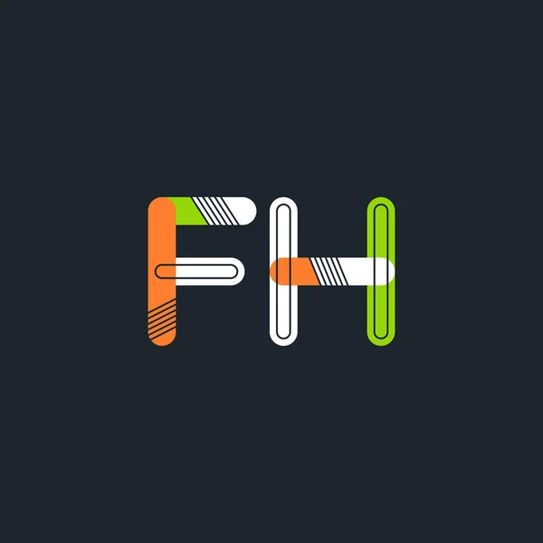 Logo de letras conectadas Fh — Vector de stock