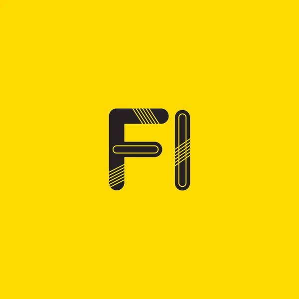Logo delle lettere collegate Fi — Vettoriale Stock