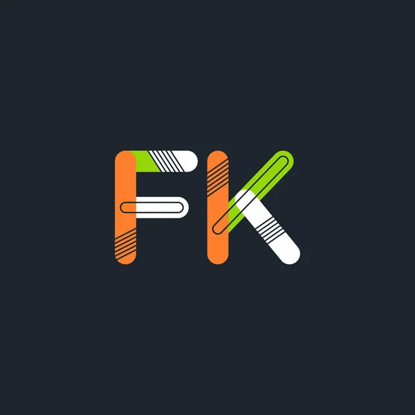 Logo de letras conectadas Fk — Vector de stock