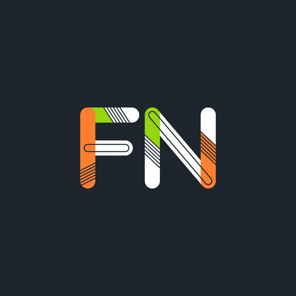 Logo de letras conectadas Fn — Vector de stock