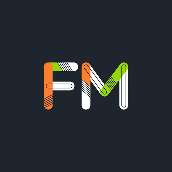 Logo de letras conectadas Fm — Vector de stock
