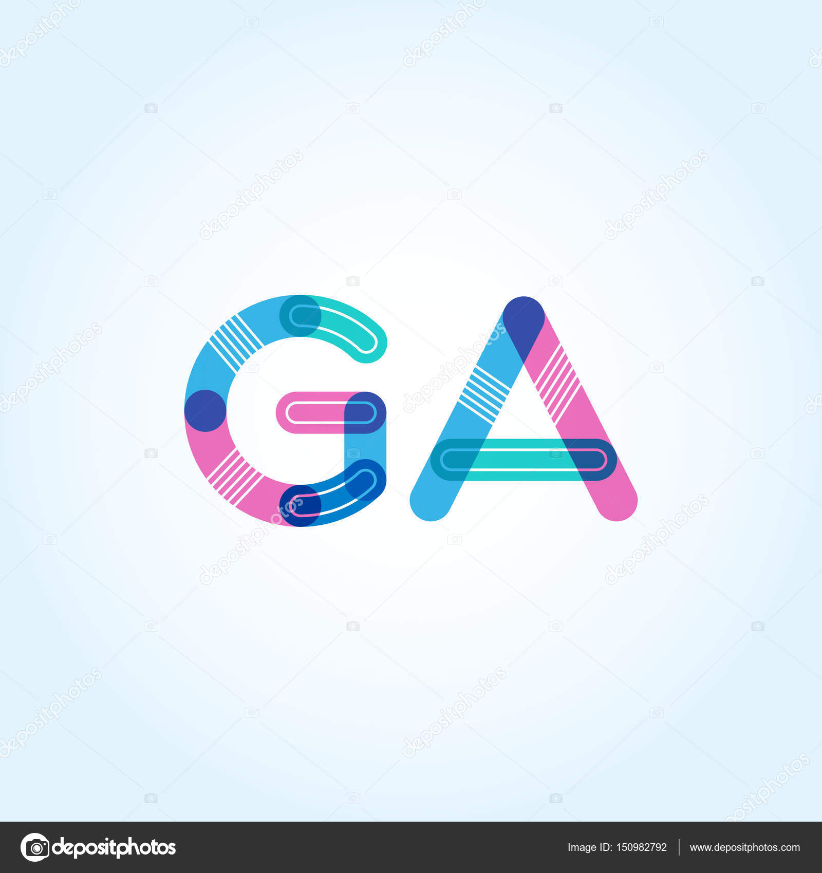 Logotipo De Letras Ga Conectada Vector De Stock
