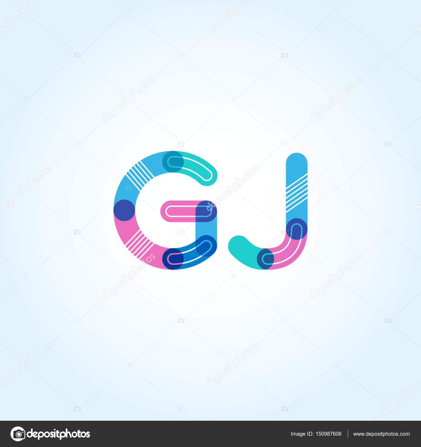 Gj Connected Letters Logo Vector Image By C Brainbistro Vector Stock