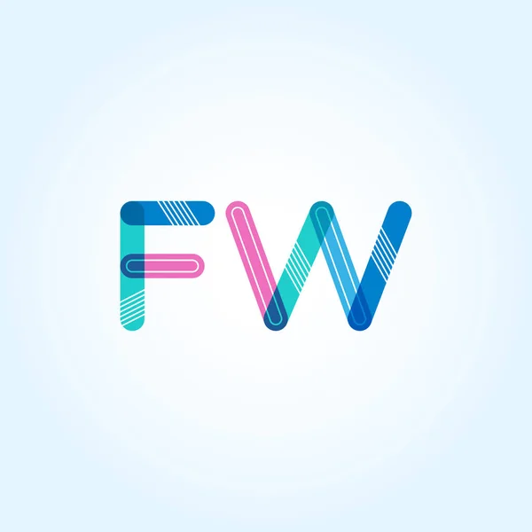 Logo de letras conectadas FW — Vector de stock