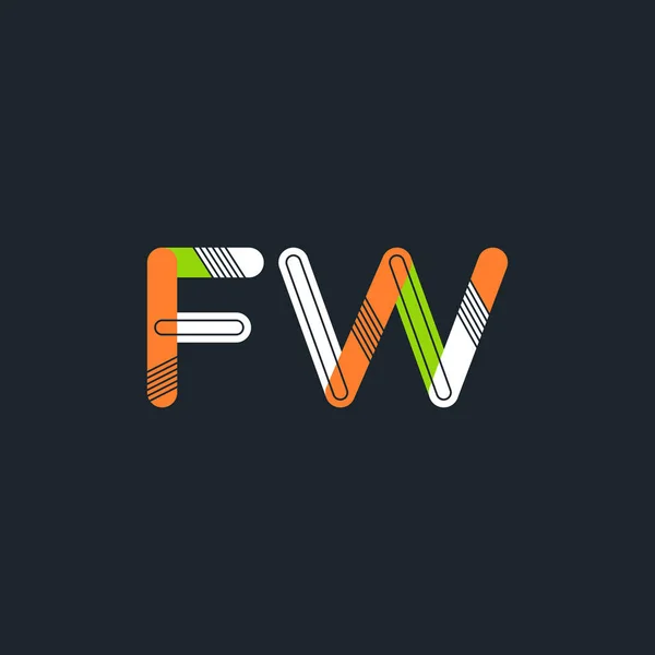Logo FW lettres connectées — Image vectorielle