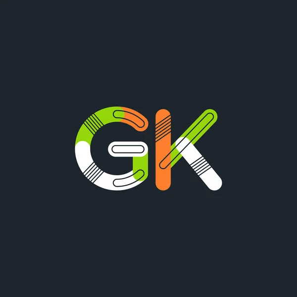 Gk verbundene Buchstaben Logo — Stockvektor