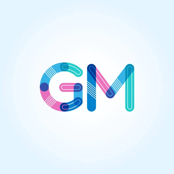 Gm letras conectadas logotipo — Vetor de Stock