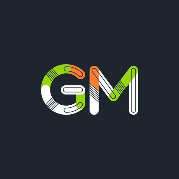 Gm letras conectadas logotipo — Vetor de Stock