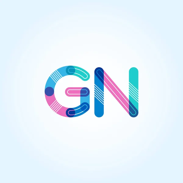 Gn 接続文字ロゴ — ストックベクタ