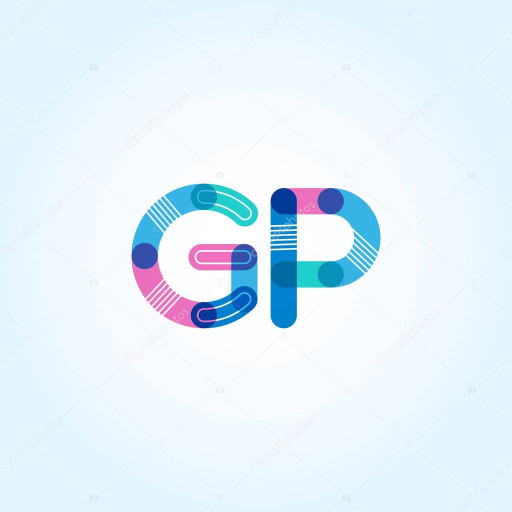 Gp connected letters Company Logo template. Vector illustration, corporate identity
