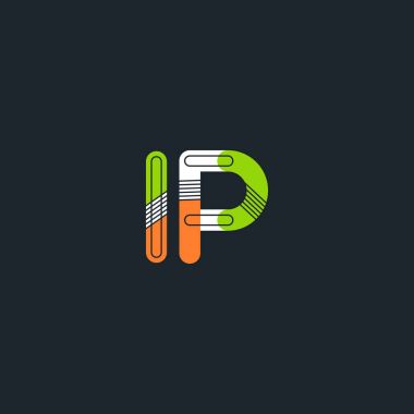 IP connected letters logo clipart