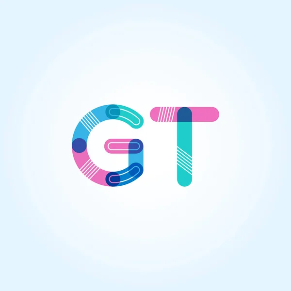 Gt connected letters logo — Stock Vector