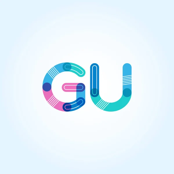 Gu συνδεδεμένο γράμματα λογότυπο — Διανυσματικό Αρχείο
