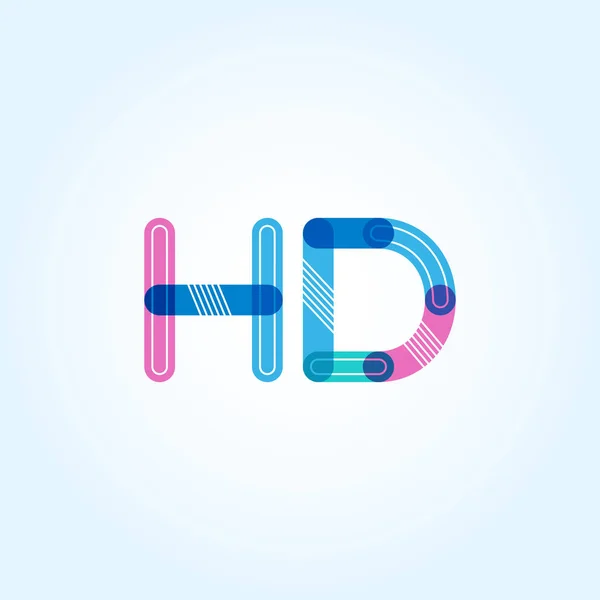 HD ansluten bokstäver logotyp — Stock vektor