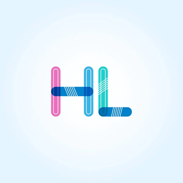 HL letras conectadas logotipo —  Vetores de Stock