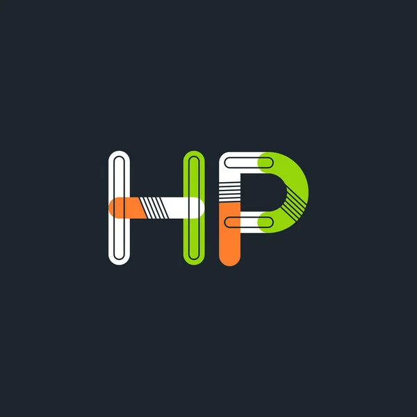 HP letras conectadas logo — Vector de stock