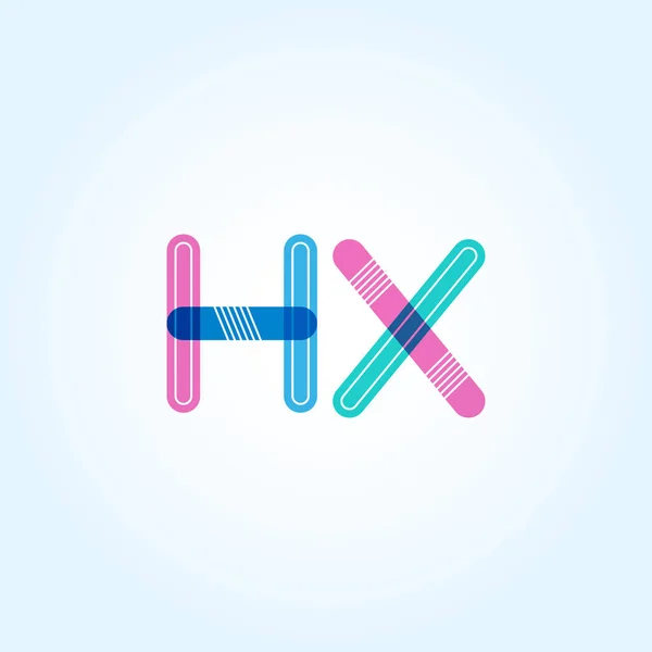 Logo de letras conectadas HX — Vector de stock