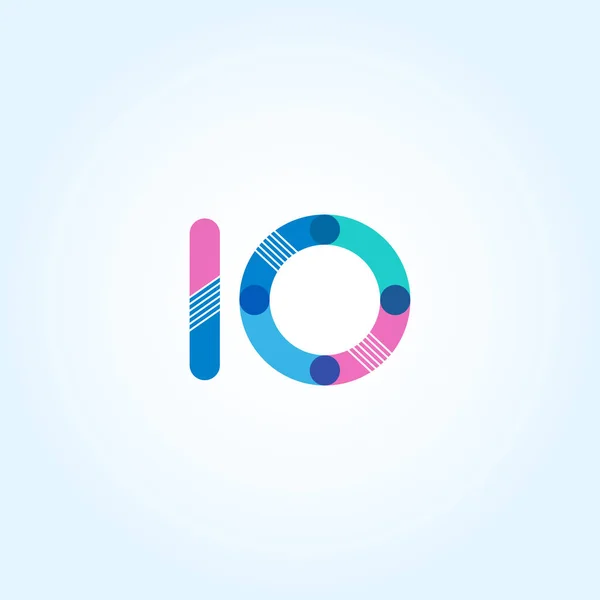 IO logo lettere collegate — Vettoriale Stock