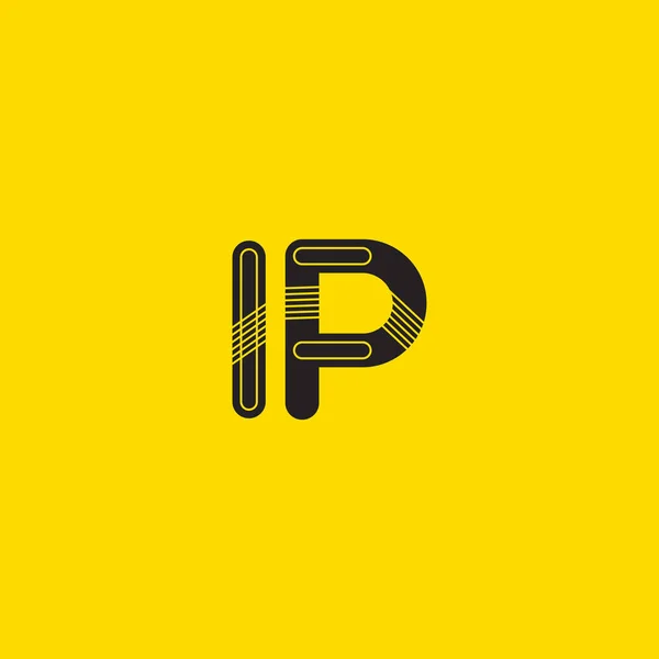 Logo de letras conectadas IP — Vector de stock