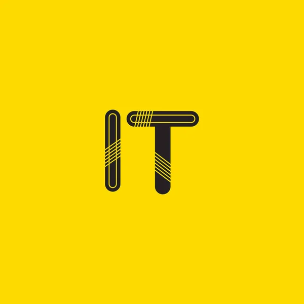 IT letras conectadas logo — Vector de stock