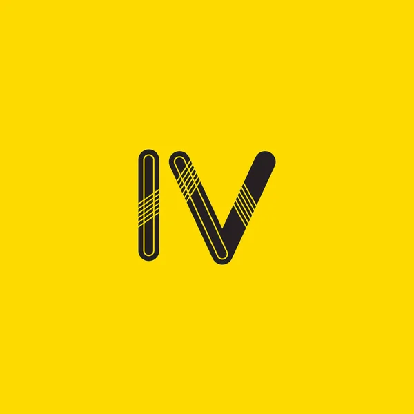 IV verbonden brieven logo — Stockvector