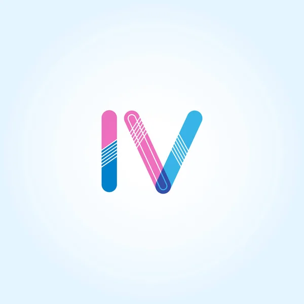 IV connected letters logo — Stock Vector