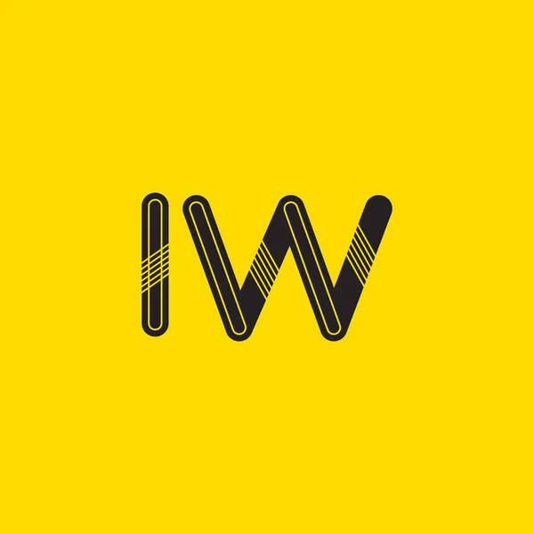 IW подключенные буквы логотип — стоковый вектор
