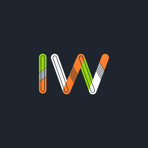 IW letras conectadas logo — Archivo Imágenes Vectoriales