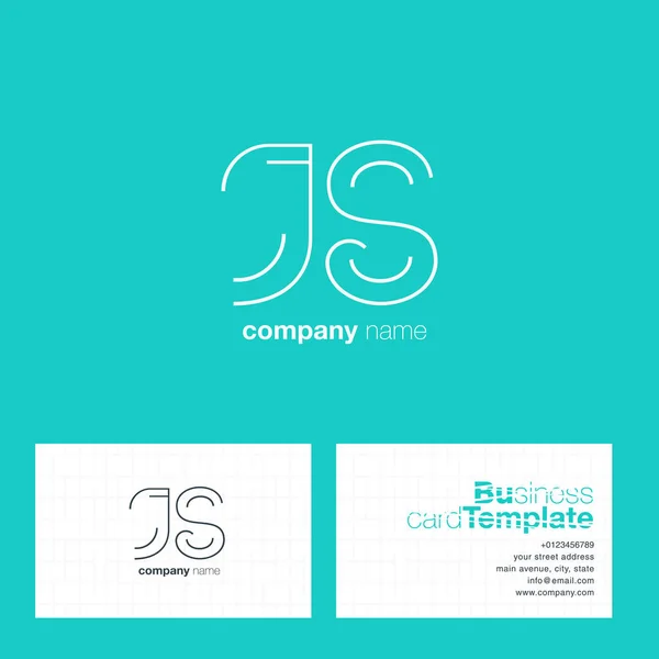 Logo des lettres de ligne JS — Image vectorielle
