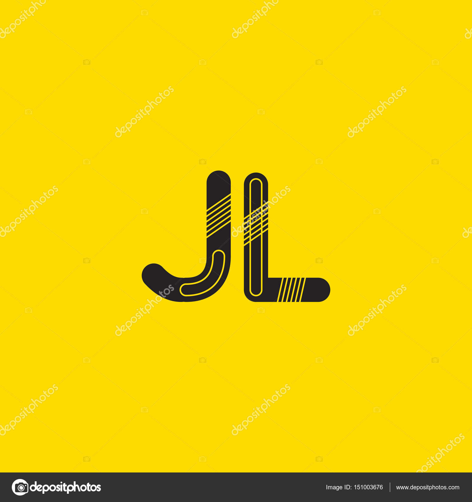 Jl Connected Letters Logo Vector Image By C Brainbistro Vector Stock
