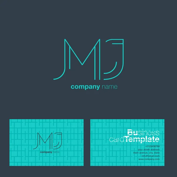 Logo lettere linea MJ — Vettoriale Stock