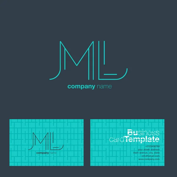 ML line letters logo — Stock Vector